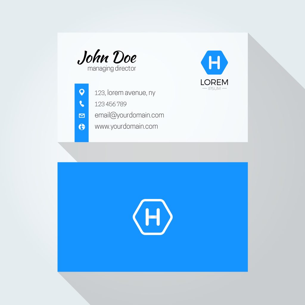 Example design of a business card