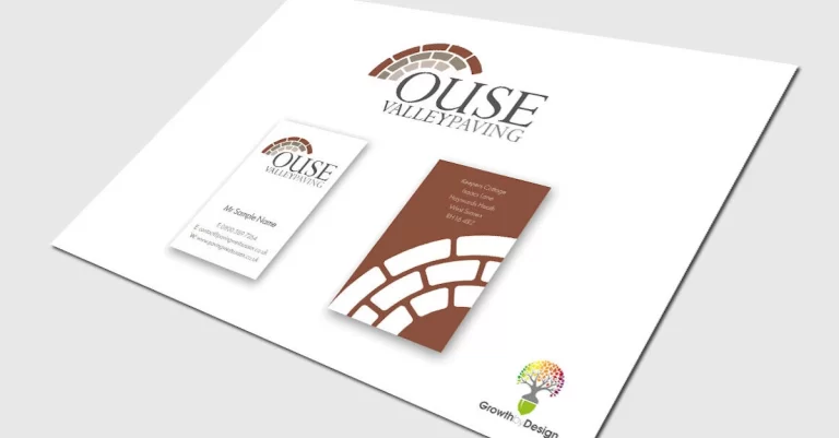 Logo design company - final Ouse Valley Paving logo business card layout