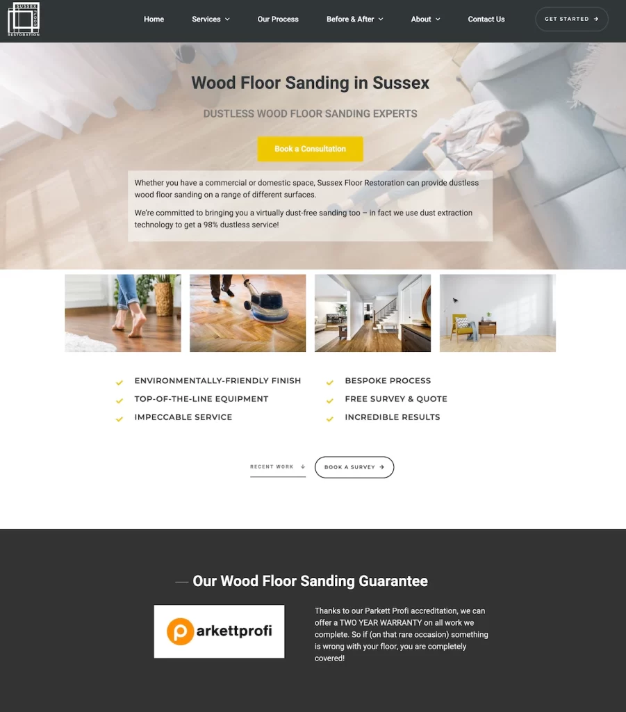 SEO PPC agency sussex - landing page from sussex agency