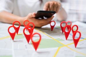 web design agency near me | pins in local areas on a map