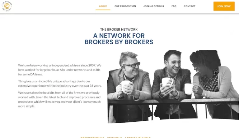 The Broker Network website design and development company homepage