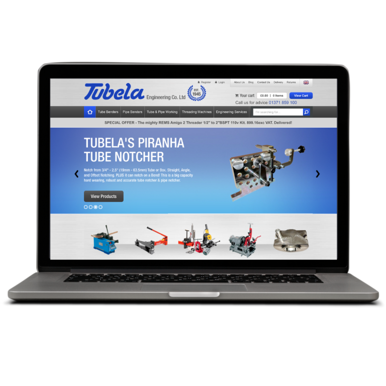 Tubela website homepage - Google Ads expert case study