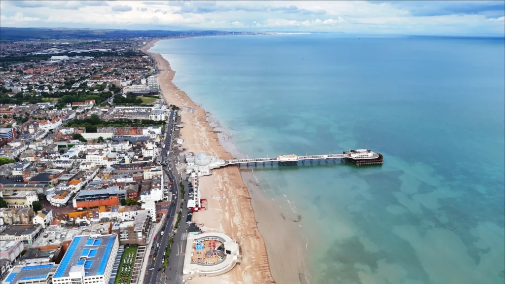 seo services brighton - arial photo of coastline