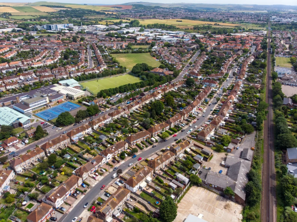 website design worthing - worthing town arial photo