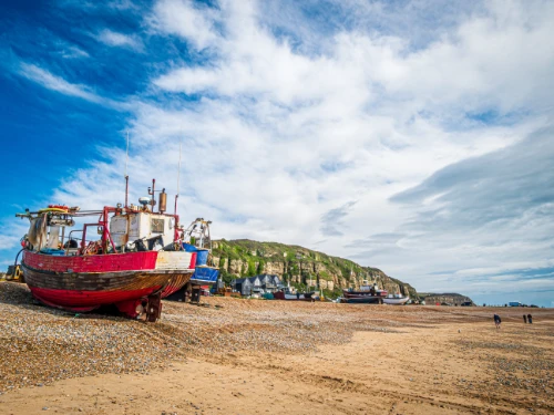 web design Hastings boat on Hastings beach
