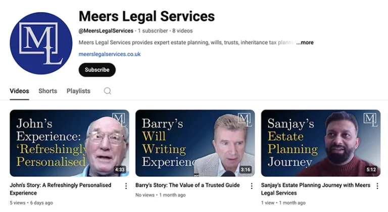 Meers Legal Services YouTube page