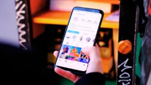 Mobile phone showing an Instagram account for a social media marketing agency UK