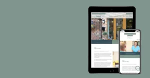 The Dental Barn marketing services case study homepage on ipad and iphone