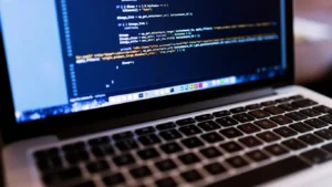 computer screen showing code by a WordPress web design agency