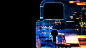 padlock with digital code representing secure website hosting