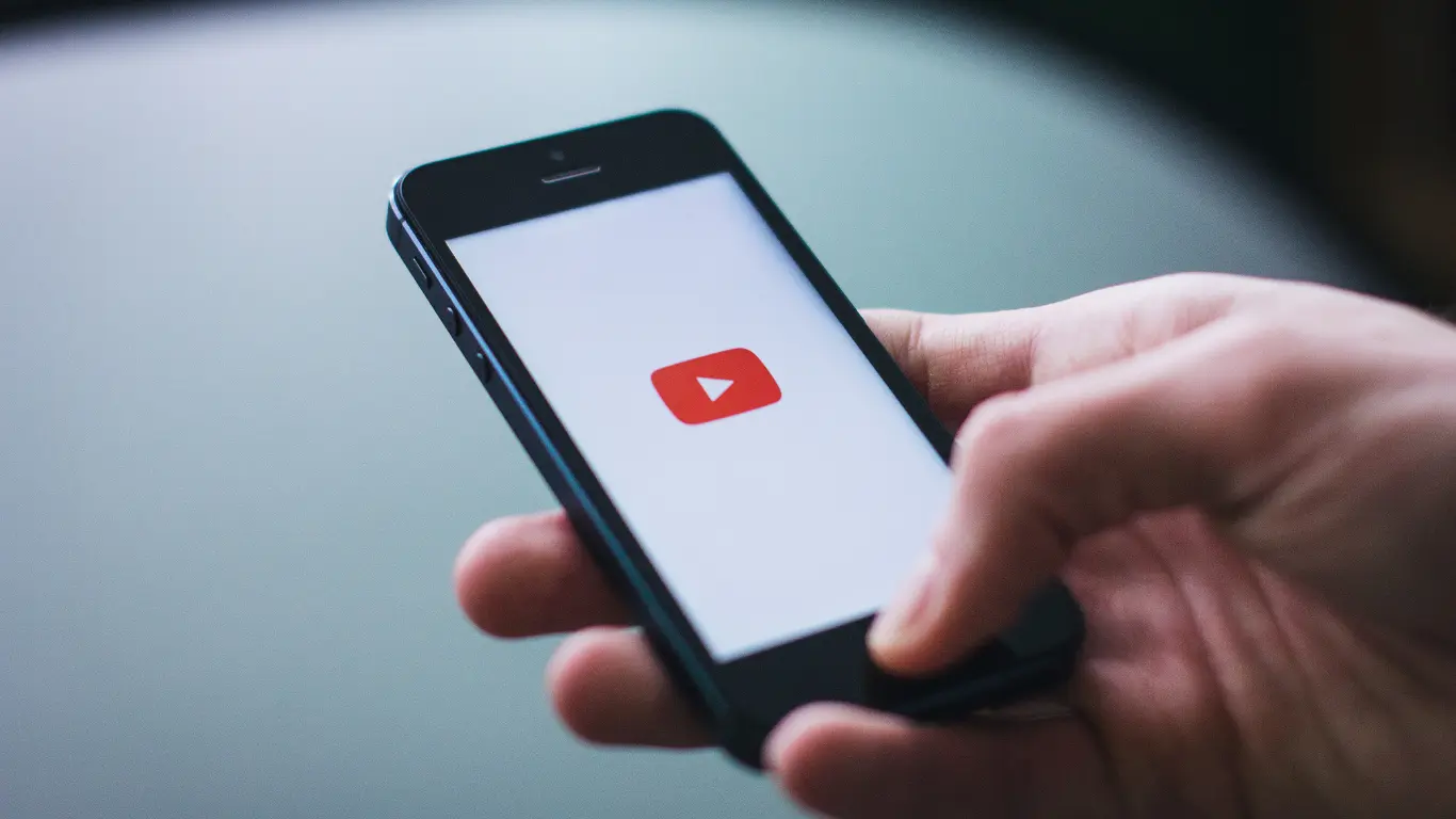 smart phone screen with YouTube icon
