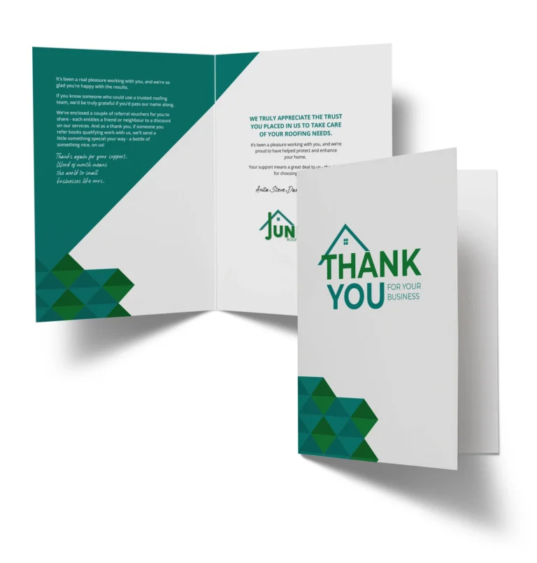 Juniper roofing southern thank you card for customers