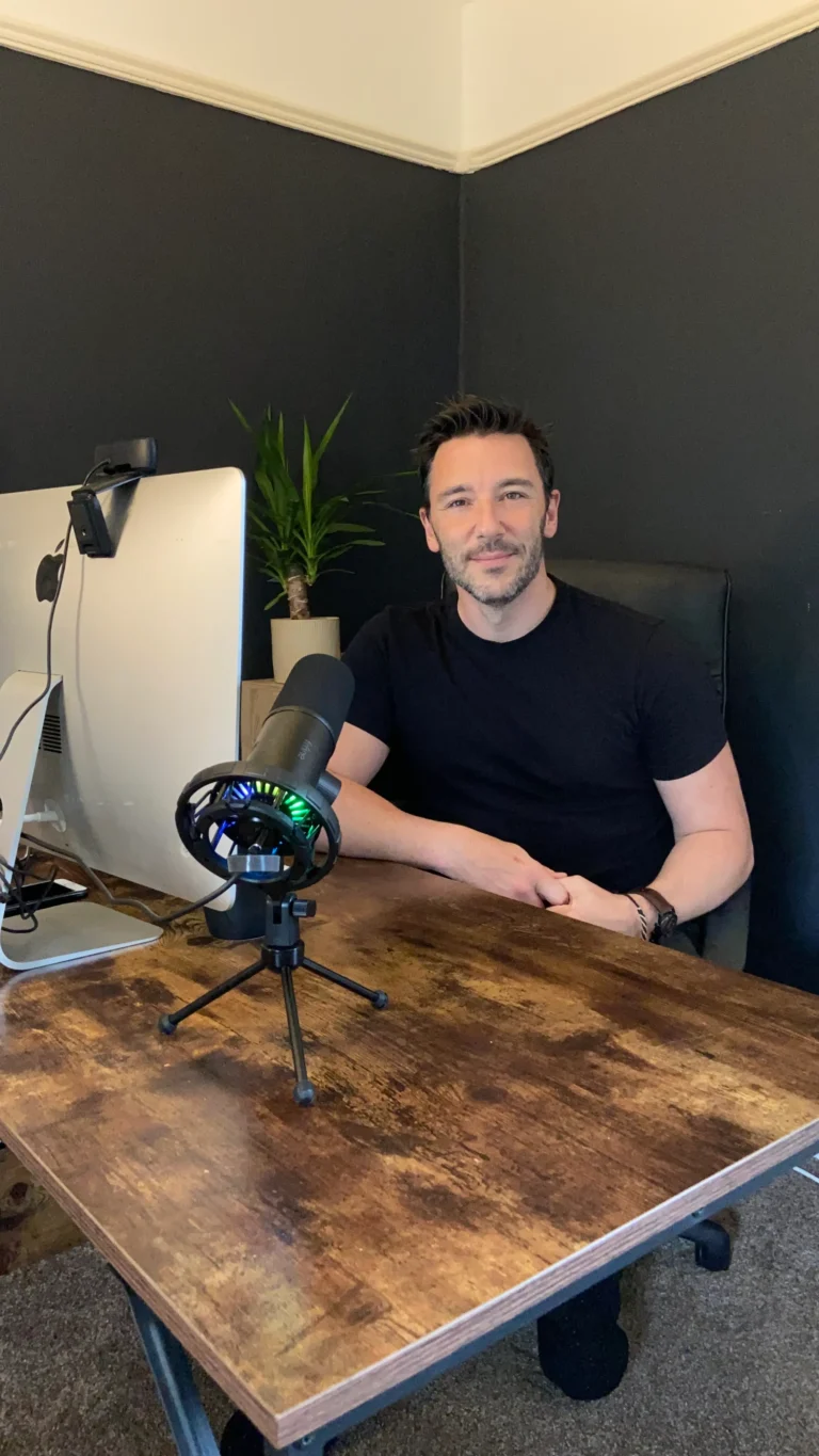 Senior WordPress developer at Growth by Design, Chris Good, at his desk