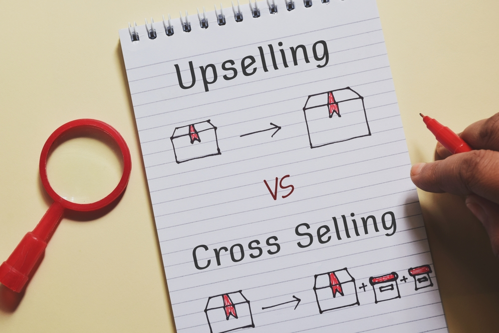 diagram describing what is upselling and cross selling