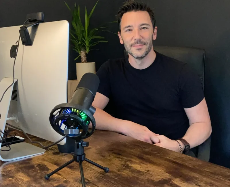 Senior WordPress developer at Growth by Design, Chris Good, at his desk